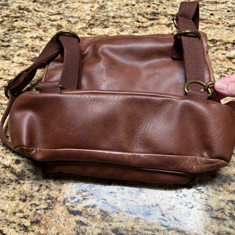 The Sak Ventura Convertible Backpack Crossbody Bag Brown Leather Cognac Boho